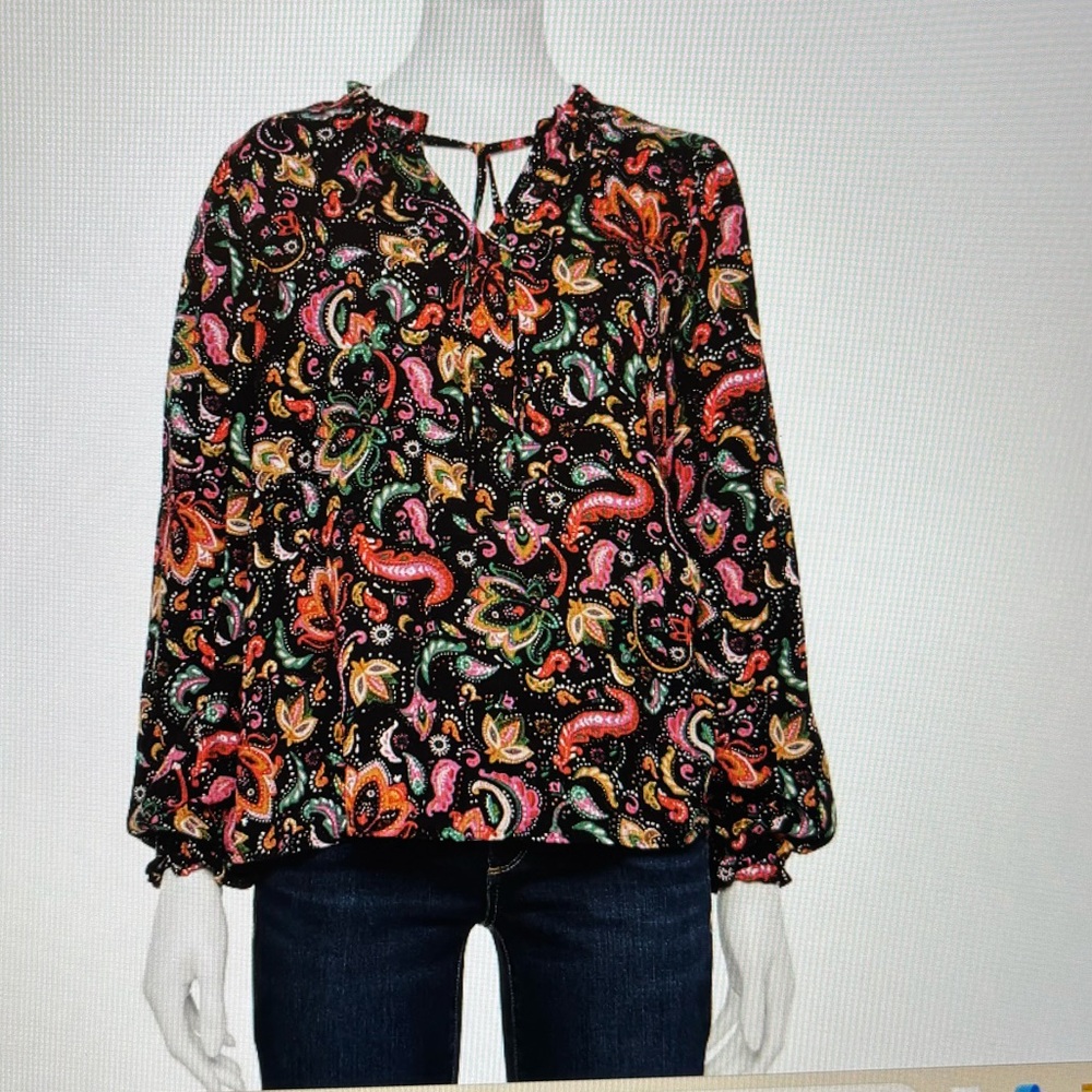 Croft and Barrow Tiered Textured Blouse
